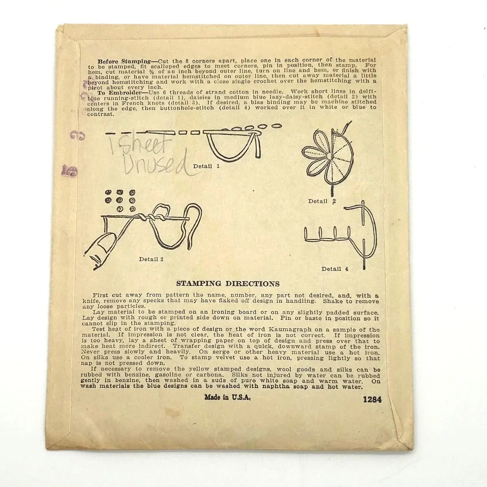 McCall Antique‎ Kaumagraph Transfer Patterns #1419, #1284, #699 Lot of 3